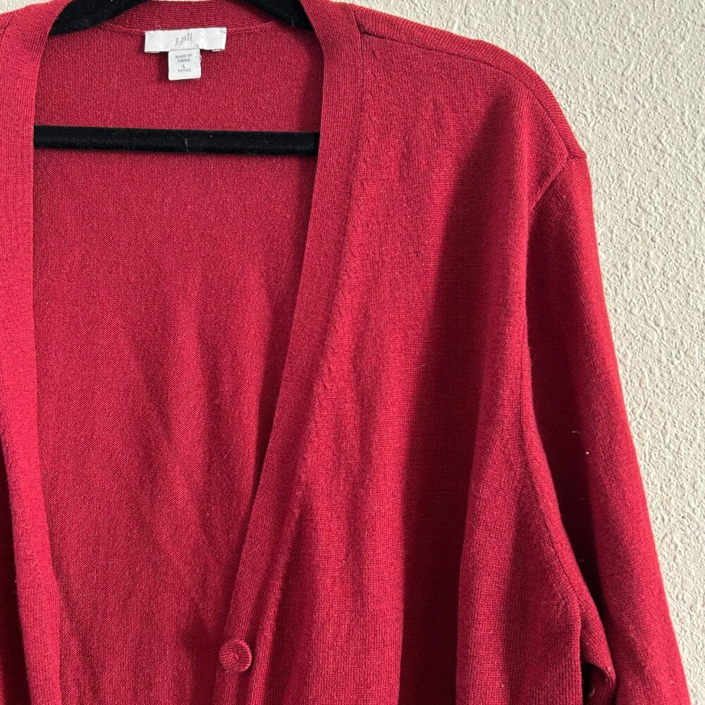 J.Jill Red Petite Large Cardigan Sweater - Picture 2 of 3